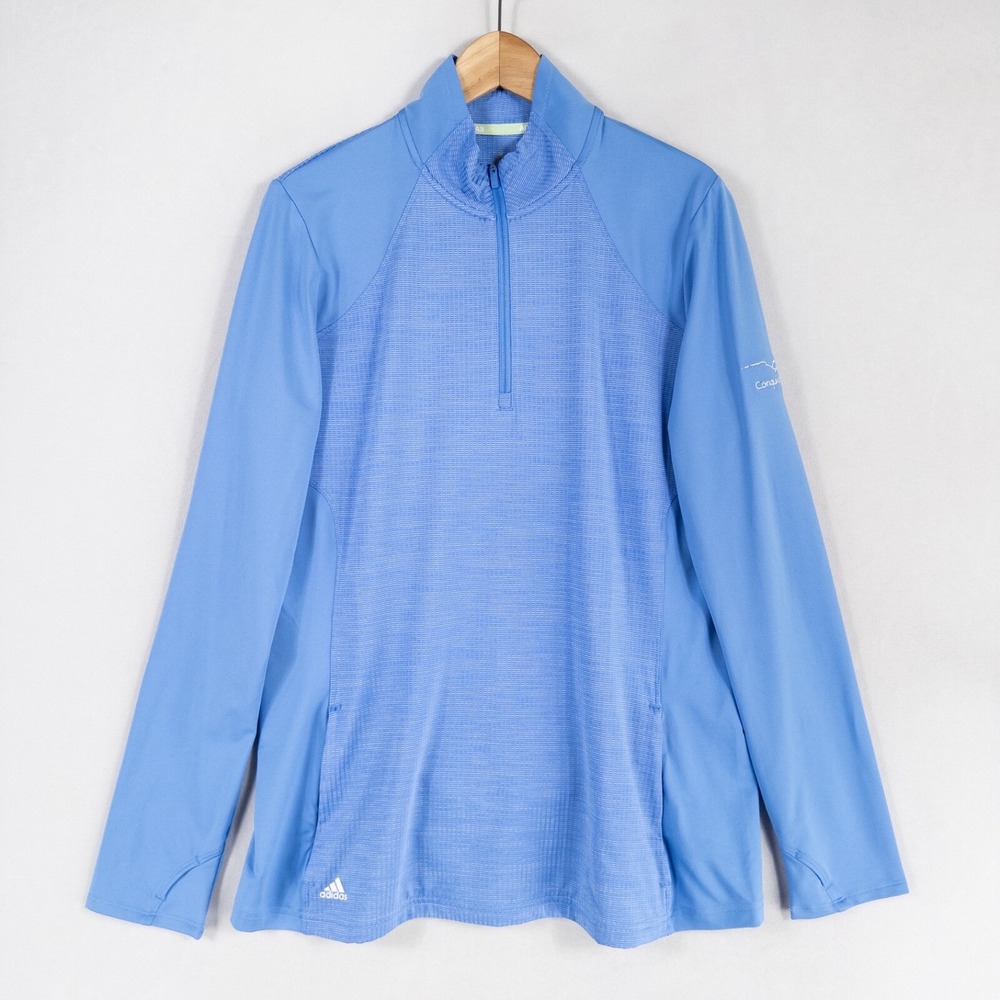 Adidas Golf Half Zip Knit Jacket Womens Sz Large Blue Embroidered Conquistador